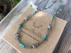 Boho summer turquoise necklace