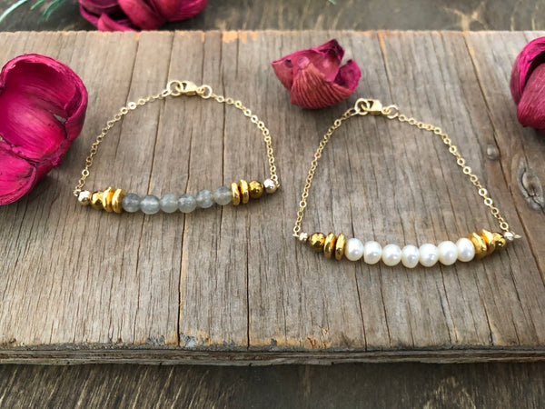 Gold chain Labradorite Bracelets