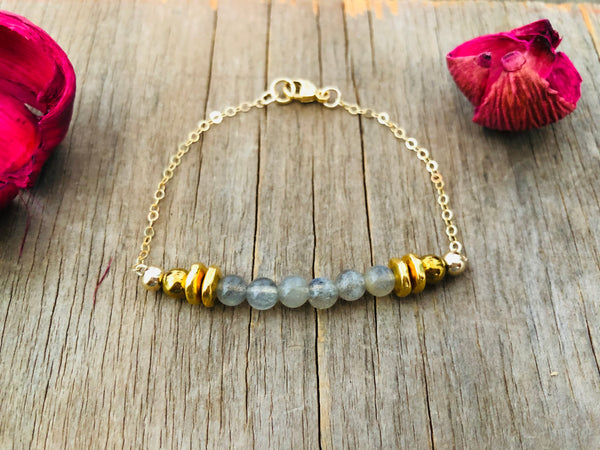 Gold chain Labradorite Bracelets