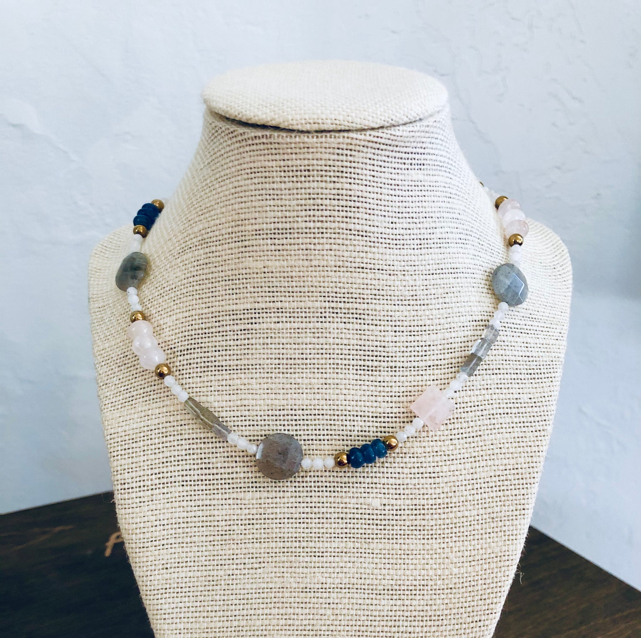 Rose quartz Labradorite necklace