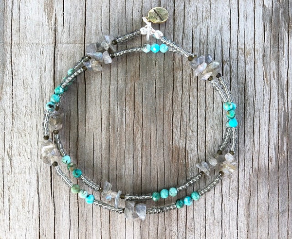 Boho summer turquoise necklace