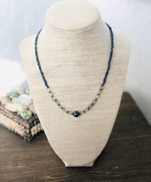 Purple pearl mermaid necklace