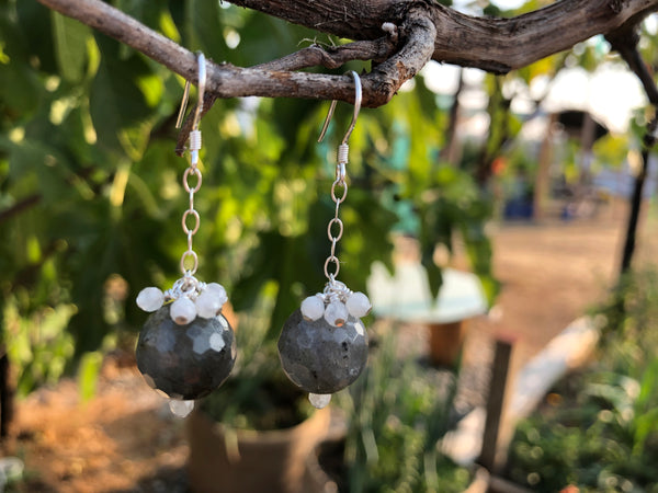 Earth labradorite moonstone earrings