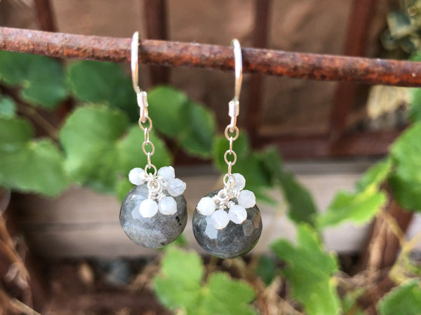 Earth labradorite moonstone earrings