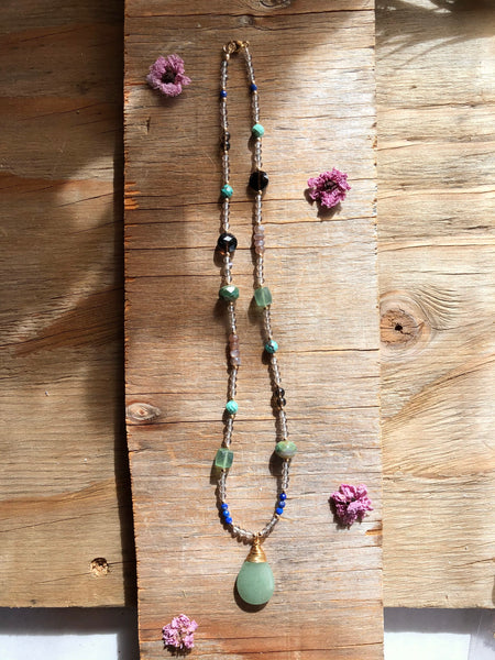 Spring multi stone necklace