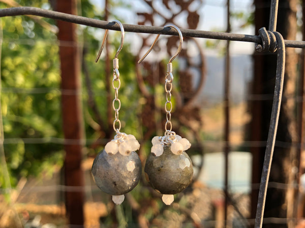 Earth labradorite moonstone earrings