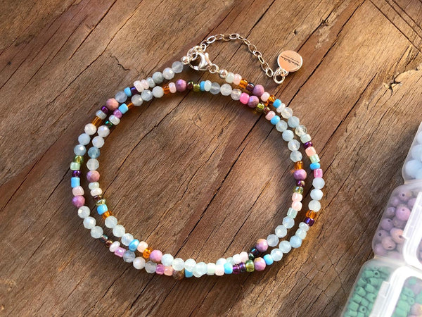 Aquamarine multi color necklace