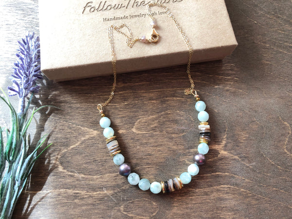 Tahitian shell beads pearl necklaces