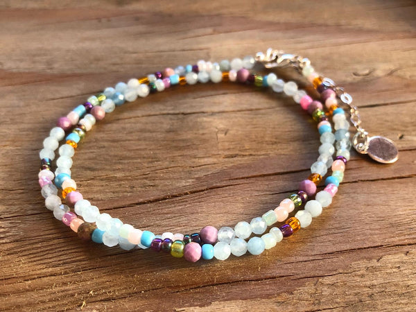 Aquamarine multi color necklace