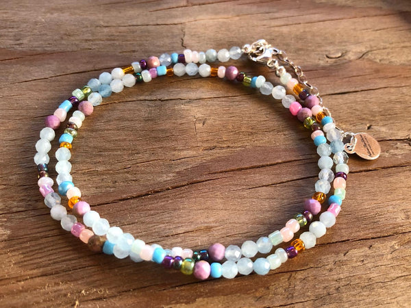 Aquamarine multi color necklace