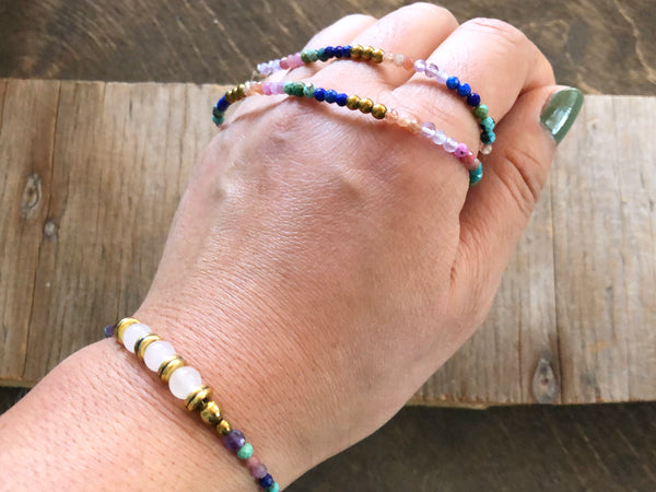 Rose quartz multi color candy bracelet