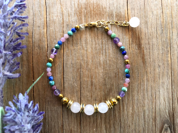 Rose quartz multi color candy bracelet