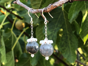 Earth labradorite moonstone earrings