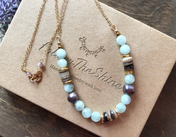 Tahitian shell beads pearl necklaces