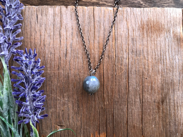 Labradorite pendant chain necklace