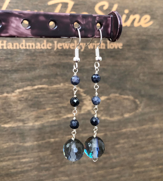 Mermaid sapphire dangle earrings