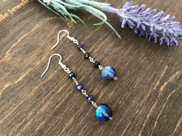 Mermaid sapphire dangle earrings