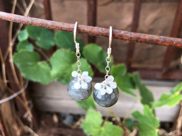 Earth labradorite moonstone earrings