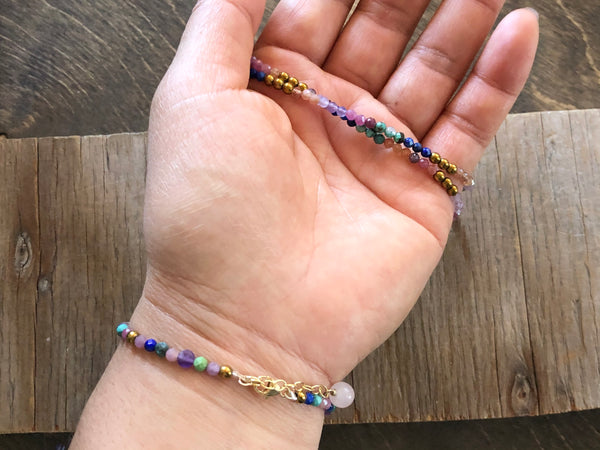 Rose quartz multi color candy bracelet