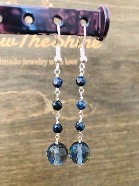 Mermaid sapphire dangle earrings